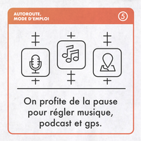 On profite de la pause pour régler musique, podcast et GPS
